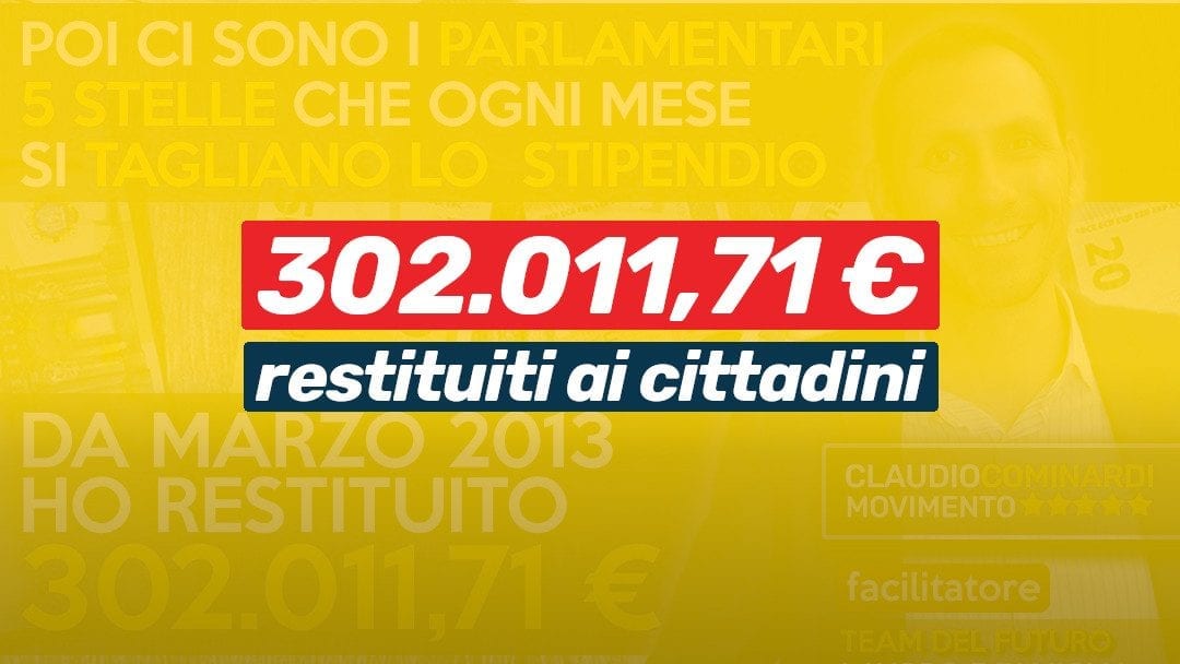 300mila euro restituiti ai cittadini (e siamo a 105 milioni di euro!)